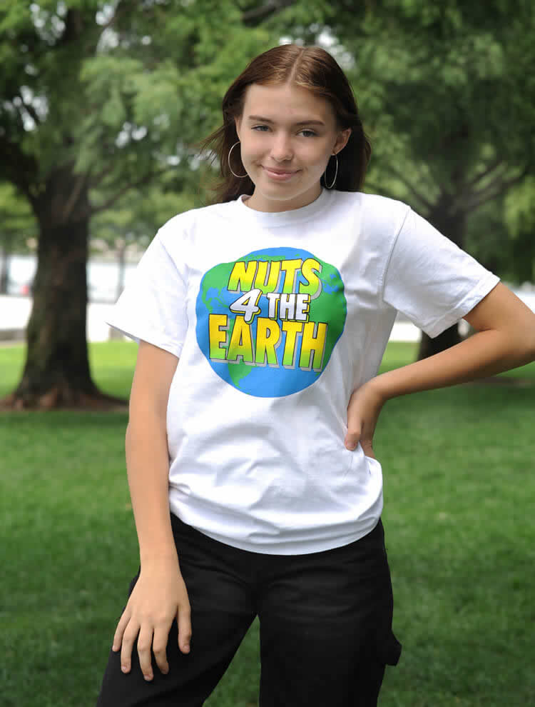 Nuts 4 The Earth White T-Sleeve 100% Cotton